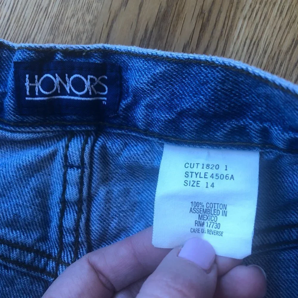 Vintage Honors Cutoff Denim Shorts Ripped Size 14